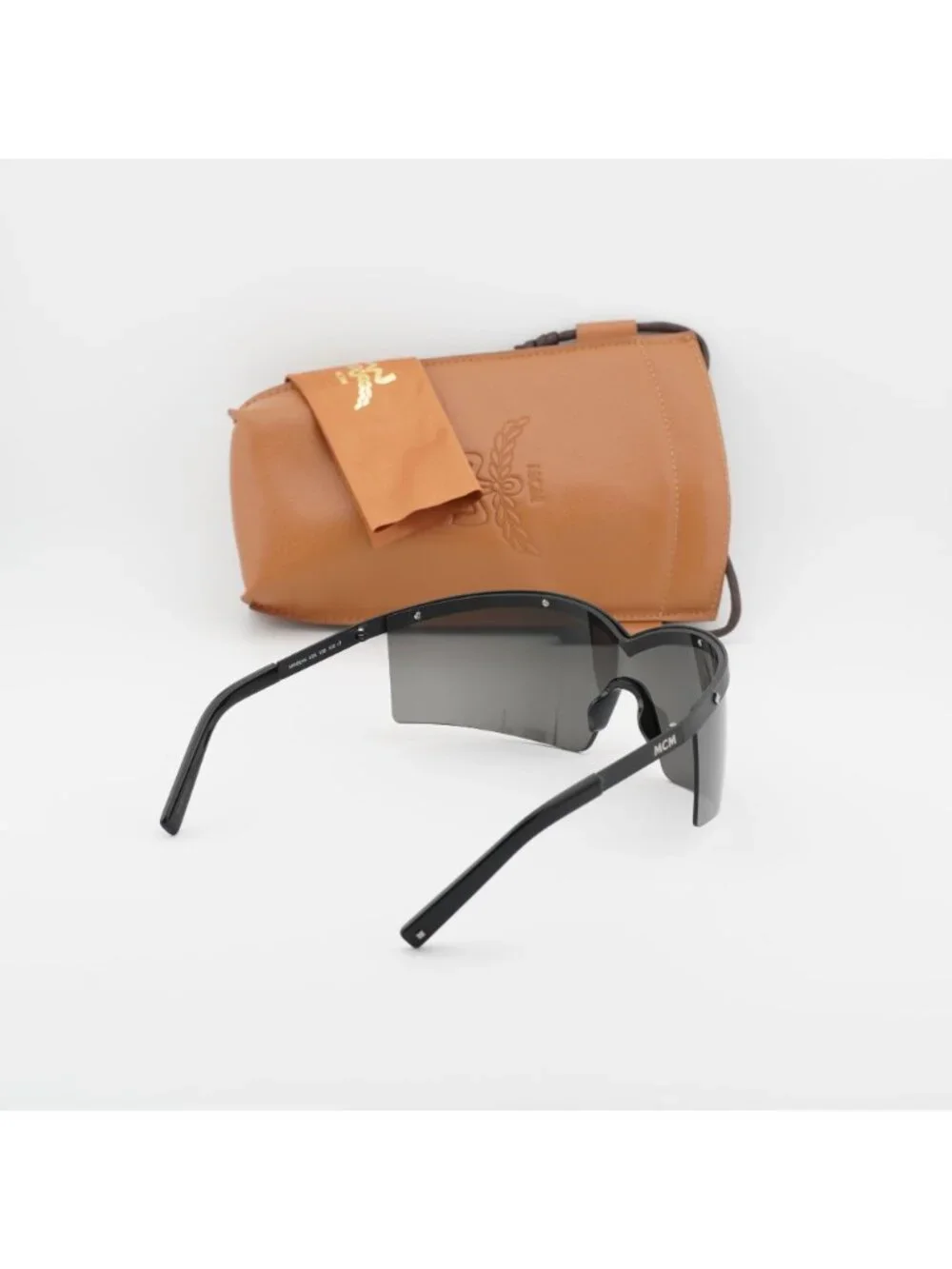 MCM MW0016 02A Shield Sunglasses – Black / Smoke